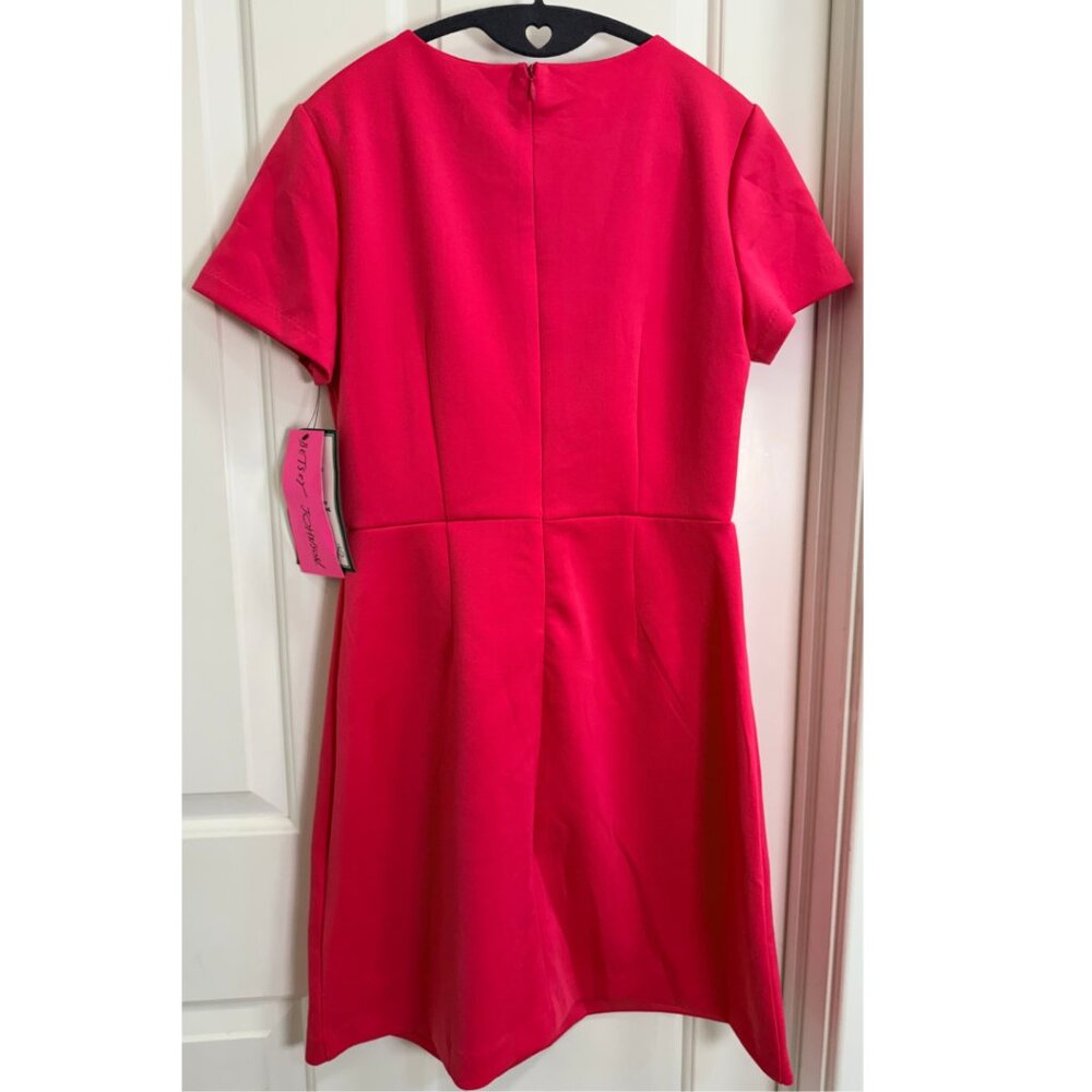 Betsey Johnson Watermelon Pink Sheath Dress Size 6 NWT Jewel Pocket - Picture 2 of 12